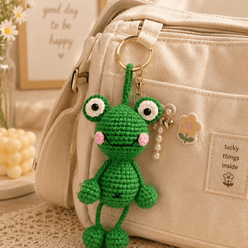 Crochet Frog Keychain