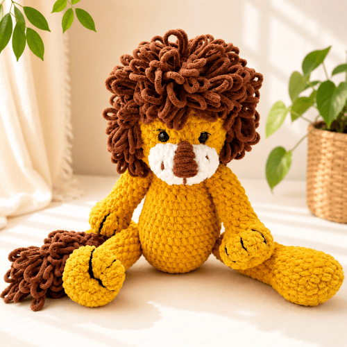 Large Crochet Lion Plush