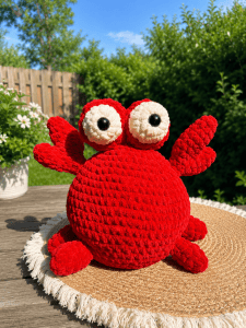 crochet-red-crab-plush-outdoor